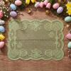 Artoid Mode Pink Eggs Lace Easter Placemats Set of 4, 12×18 Inch Table Mats for Wedding Anniversary Party Dining Table Decoration(Green)