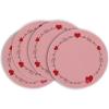 Artoid Mode Vintage Heart Valentine Round Placemats Set of 4, 14 Inch Seasonal Holiday Round Table Mats for Party Kitchen Dining Decoration(Pink)