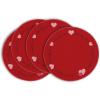 Artoid Mode Vintage Heart Valentine Round Placemats Set of 4, 14 Inch Seasonal Holiday Round Table Mats for Party Kitchen Dining Decoration(Red)