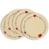 Artoid Mode Vintage Heart Valentine Round Placemats Set of 4, 14 Inch Seasonal Holiday Round Table Mats for Party Kitchen Dining Decoration(Yellow)