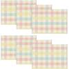 Artoid Mode Blue Pink Yellow Buffalo Plaid Placemats Set of 6, 12×18 Inch Seasonal Easter Table Mats for Party Kitchen Dining Decoration(Pink/Blue)