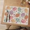 Artoid Mode Eggs Eucalyptus Flowers Vinyl Easter Placemats Set of 4, 12×18 Inch Wipeable Non-Slip Spring PVC Place Mats for Party Kitchen Dining Decor