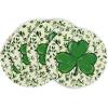 Artoid Mode Green Leaves Shamrocks St. Patrick’s Day Round Placemats Set of 4, 14 Inch Lucky Irish Spring Table Mats for Party Kitchen Dining Decoration(Green)