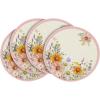 Artoid Mode Pink Sunflowers Butterfly Round Spring Placemats Set of 4, 14 Inch Summer Round Table Mats for Dining Decoration(Pink)