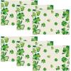 Artoid Mode Shamrock Round Placemats Set of 4,14 Inch Seasonal Spring Farmhouse Table Mats for Party Kitchen Dining Decoration(Beige)