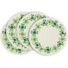 Artoid Mode Shamrock Round Placemats Set of 4,14 Inch Seasonal Spring Farmhouse Table Mats for Party Kitchen Dining Decoration(Beige)