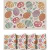Artoid Mode Eggs Eucalyptus Flowers Vinyl Easter Placemats Set of 4, 12×18 Inch Wipeable Non-Slip Spring PVC Place Mats for Party Kitchen Dining Decor