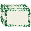 Artoid Mode Shamrocks Clover Pattern St. Patrick’s Day Round Placemats Set of 4, 14 Inch Lucky Irish Spring Table Mats for Party Kitchen Dining Decoration(Beige)