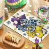 Artoid Mode Blue and White Iris Mardi Gras Spring Placemats Set of 4, 12×18 Inch Seasonal Spring Holiday Table Mats for Party Kitchen Dining Decoration