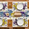 Artoid Mode Blue and White Iris Mardi Gras Spring Placemats Set of 4, 12×18 Inch Seasonal Spring Holiday Table Mats for Party Kitchen Dining Decoration