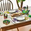 Artoid Mode Blue and White Iris Mardi Gras Spring Placemats Set of 4, 12×18 Inch Seasonal Spring Holiday Table Mats for Party Kitchen Dining Decoration