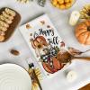 Artoid Mode Buffalo Plaid Bowknot Pumpkin Fall Kitchen Towels Dish Towels, 18×26 Inch Farmhouse Maple Leaves Decoration Hand Towels Set of 2
