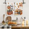 Artoid Mode Buffalo Plaid Bowknot Pumpkin Fall Kitchen Towels Dish Towels, 18×26 Inch Farmhouse Maple Leaves Decoration Hand Towels Set of 2