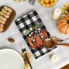Artoid Mode Buffalo Plaid Hello Pumpkin Fall Kitchen Towels Dish Towels, 18×26 Inch Farmhouse Thanksgiving Decoration Hand Towels Set of 2