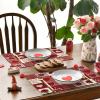 Artoid Mode Buffalo Plaid Love Hearts Valentine Placemats Set of 4, 12×18 Inch Anniversary Wedding Table Mats for Party Kitchen Dining Decoration