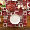 Artoid Mode Buffalo Plaid Love Hearts Valentine Placemats Set of 4, 12×18 Inch Anniversary Wedding Table Mats for Party Kitchen Dining Decoration