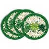 Artoid Mode Four Leaf Clover Shamrocks St. Patrick’s Day Round Placemats Set of 4,14 Inch Seasonal Holiday Farmhouse Table Mats for Party Kitchen Dining Decoration(Beige)