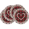 Artoid Mode Hearts Vinyl Valentine’s Day Placemats Set of 4, 12×18 Inch Wipeable Non-Slip PVC Place Mats for Party Kitchen Dining Decor(Red)