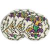 Artoid Mode Iris Jewelry Carnival Mardi Gras Placemats Set of 6, 12×18 Inch Seasonal Festival Holiday Table Mats for Party Kitchen Dining Decoration(Beige)