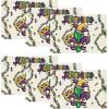 Artoid Mode Iris Jewelry Carnival Mardi Gras Placemats Set of 6, 12×18 Inch Seasonal Festival Holiday Table Mats for Party Kitchen Dining Decoration(Beige)