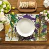 Artoid Mode Iris Lobster Mask Happy Mardi Gras Placemats Set of 4, 12×18 Inch Seasonal Spring Holiday Table Mats for Party Kitchen Dining Decoration