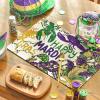 Artoid Mode Iris Lobster Mask Happy Mardi Gras Placemats Set of 4, 12×18 Inch Seasonal Spring Holiday Table Mats for Party Kitchen Dining Decoration