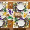 Artoid Mode Iris Lobster Mask Happy Mardi Gras Placemats Set of 4, 12×18 Inch Seasonal Spring Holiday Table Mats for Party Kitchen Dining Decoration