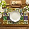 Artoid Mode Iris Mask Lobster Mardi Gras Placemats Set of 4, 12×18 Inch Seasonal Spring Holiday Table Mats for Party Kitchen Dining Decoration
