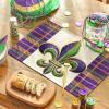 Artoid Mode Iris Stripes Mardi Gras Carnival Placemats Set of 4, 12×18 Inch Seasonal Table Mats for Party Kitchen Dining Decoration