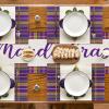 Artoid Mode Iris Stripes Mardi Gras Carnival Placemats Set of 4, 12×18 Inch Seasonal Table Mats for Party Kitchen Dining Decoration