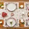 Artoid Mode Love Tree Valentine Placemats Set of 4, 12×18 Inch Seasonal Anniversary Holiday Table Mats for Party Kitchen Dining Decoration