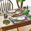 Artoid Mode Mask Lobster Iris Mardi Gras Placemats Set of 4, 12×18 Inch Seasonal Carnival Holiday Table Mats for Party Kitchen Dining Decoration