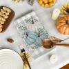 Artoid Mode Orange Eucalyptus Leaves Hello Pumpkin Fall Kitchen Towels Dish Towels, 18×26 Inch Farmhouse Give Thanks Decoration Hand Towels Set of 4(Blue)