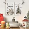 Artoid Mode Pinecone Xmas Tree Merry Christmas Kitchen Towels Dish Towels, 18×26 Inch Farmhouse Holly Winter Decoration Cleaning Set of 2
