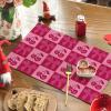 Artoid Mode Pink Buffalo Plaid Cherry Bows Valentine Placemats Set of 4, 12×18 Inch Anniversary Table Mats for Party Kitchen Dining Decoration