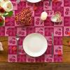Artoid Mode Pink Buffalo Plaid Cherry Bows Valentine Placemats Set of 4, 12×18 Inch Anniversary Table Mats for Party Kitchen Dining Decoration