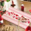 Artoid Mode Pink Love Hearts Valentine Placemats Set of 4, 12×18 Inch Anniversary Table Mats for Party Kitchen Dining Decoration