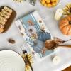Artoid Mode Pink Stripes Pumpkin Happy Fall Kitchen Towels Dish Towels, 18×26 Inch Farmhouse Maple Leaves Decoration Hand Towels Set of 2(Blue)