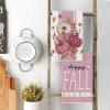 Artoid Mode Pink Stripes Pumpkin Happy Fall Kitchen Towels Dish Towels, 18×26 Inch Farmhouse Maple Leaves Decoration Hand Towels Set of 2(Pink)