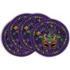 Artoid Mode Purple Mask Beads Mardi Gras Placemats Set of 4, 12×18 Inch Seasonal Carnival Holiday Table Mats for Party Kitchen Dining Decoration(Purple)