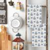 Artoid Mode Red Bowknot Xmas Tree Christmas Kitchen Towels Dish Towels, 18×26 Inch Farmhouse Snowflake Winter Decoration Cleaning Set of 2(Blue)