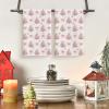 Artoid Mode Red Bowknot Xmas Tree Christmas Kitchen Towels Dish Towels, 18×26 Inch Farmhouse Snowflake Winter Decoration Cleaning Set of 2(Pink)