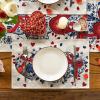 Artoid Mode Red Heart Love Valentine Placemats Set of 4, 12×18 Inch Wedding Anniversary Table Mats for Party Kitchen Dining Decoration