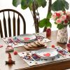 Artoid Mode Red Heart Love Valentine Placemats Set of 4, 12×18 Inch Wedding Anniversary Table Mats for Party Kitchen Dining Decoration