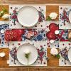 Artoid Mode Red Heart Love Valentine Placemats Set of 4, 12×18 Inch Wedding Anniversary Table Mats for Party Kitchen Dining Decoration