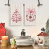 Artoid Mode Red Stripe Xmas Tree Christmas Kitchen Towels Dish Towels, 18×26 Inch Farmhouse Ornaments Winter Decoration Cleaning Set of 2(Pink)