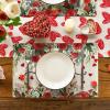 Artoid Mode Rose Hearts Love Valentine’s Placemats Set of 4, 12×18 Inch Wedding Anniversary Spring Table Mats for Party Dining Decoration