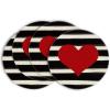Artoid Mode Stripes Love Heart Round Valentine Placemats Set of 4, 14 Inch Anniversary Wedding Round Table Mats for Dining Decoration(Red)