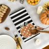 Artoid Mode Stripes Polka Dot Hello Pumpkin Fall Kitchen Towels Dish Towels, 18×26 Inch Farmhouse Maple Leaves Decoration Hand Towels Set of 4
