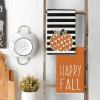 Artoid Mode Stripes Polka Dot Hello Pumpkin Fall Kitchen Towels Dish Towels, 18×26 Inch Farmhouse Maple Leaves Decoration Hand Towels Set of 4